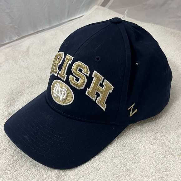 Notre Dame Irish Adjustable Snap Back Navy Blue & Gold Ball Ball Cap - Picture 11 of 15